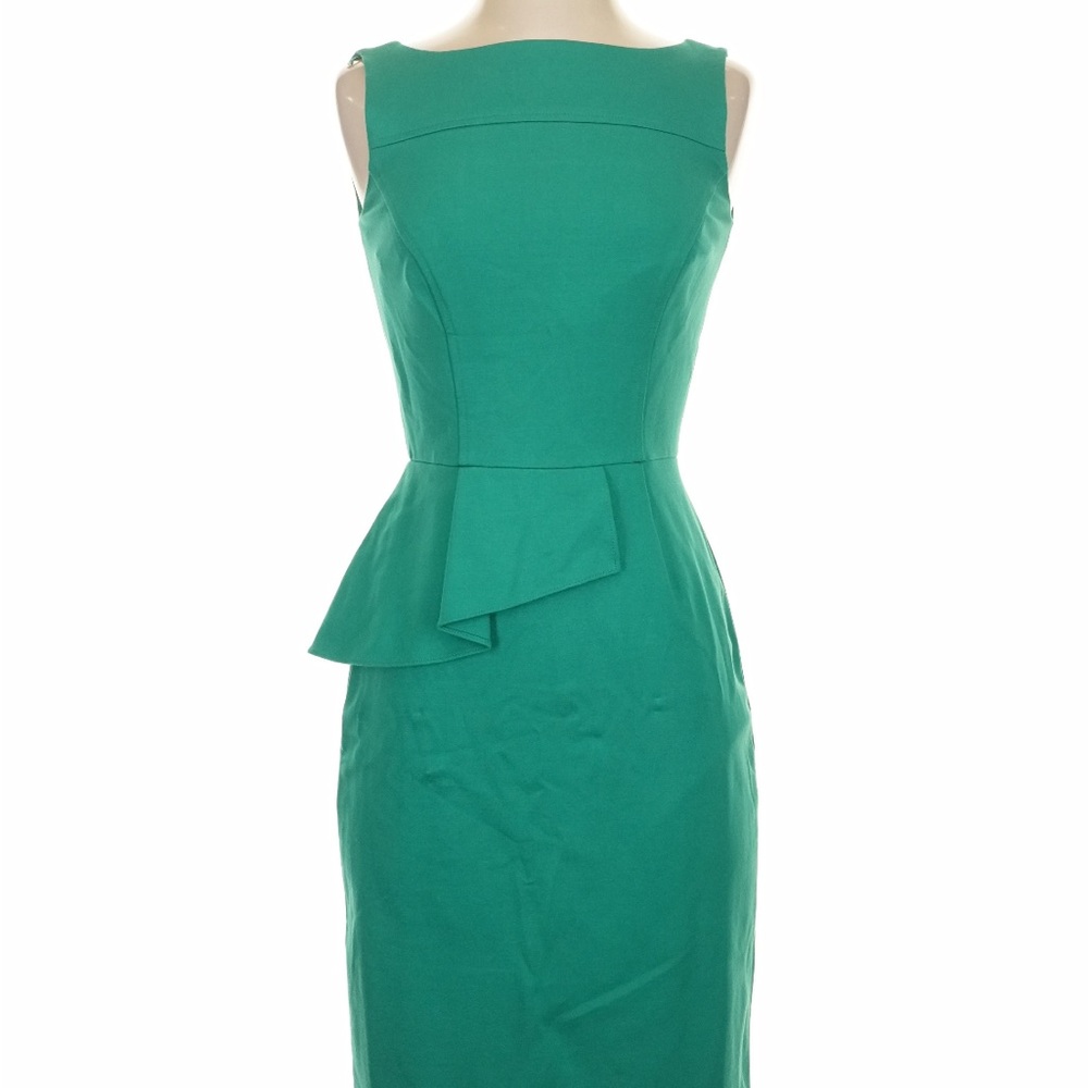 ANTONIO MELANI Green Peplum Midi Dress